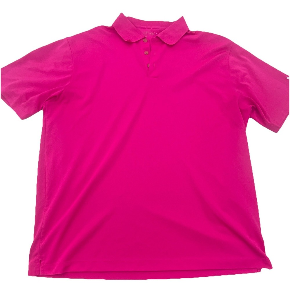 Nike Men's Pink Solid Dri-FIT Polo Shirt XL w/ Sleeved Logo